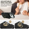 thumbnail image 4 of For iPhone 17 Pro Case Premium PU Leather Accordion Folding Wallet & Card Holder With RFID Shielding Material Phone Case With Adjustable Ring Holder And Detachable Crossbody ＆ Wrist Strap,Black, 4 of 8
