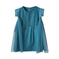 thumbnail image 2 of HOMADLES Toddler Girls Dress Lace Crewneck Ruffed Sleeveless Print Casual Princess Dress Blue 2 T, 2 of 3
