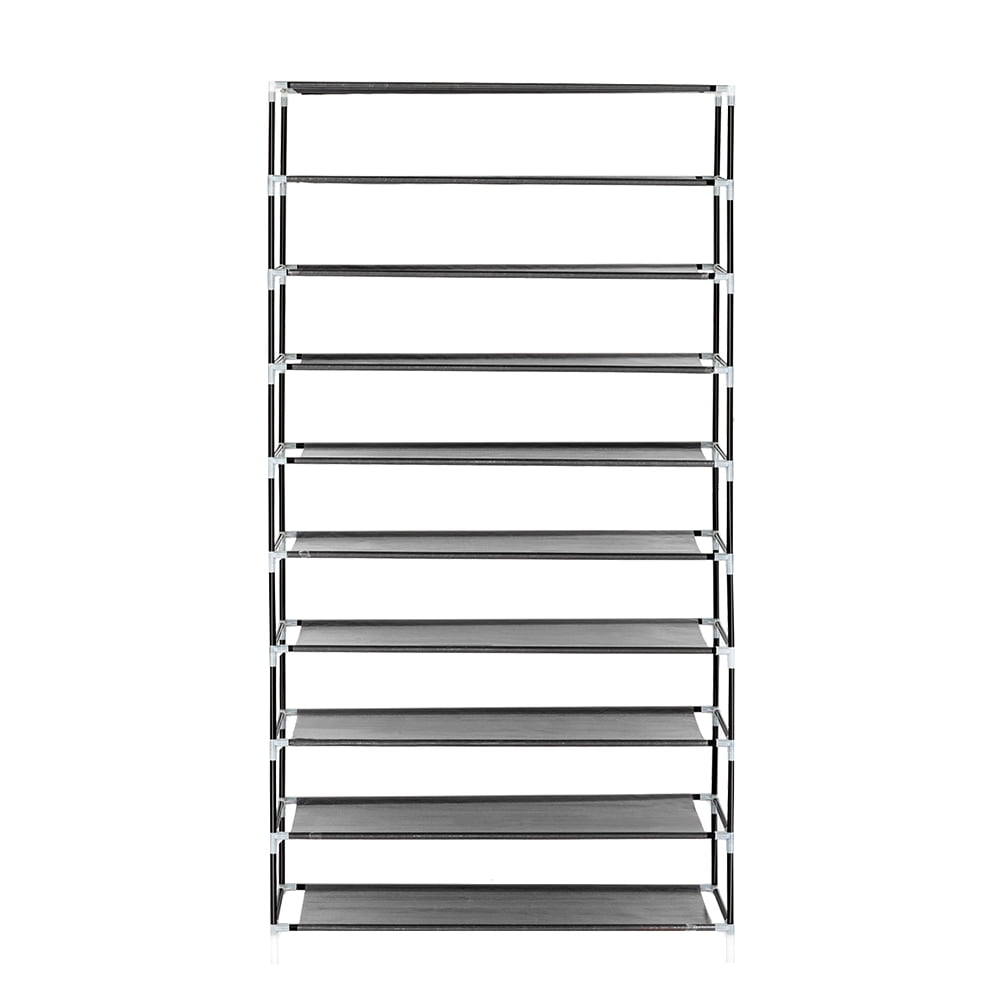 Kepooman 10 Tiers Shoe Rack, Shoe Organizer with Dustproof Cover, Black