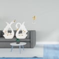 thumbnail image 2 of Estatuas de cisne, figura de cisne de cerámica, escultura de mesa de , estatua de hoja de metal, escultura, decoración artística elegante, ad, 2 of 8