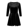 thumbnail image 4 of cfhntfmh Robes d'Automne pour Femmes Velours Confortable Col Rond T-Shirts Amples Robe Décontractée Manches 3/4 Robe Mini Unie, 4 of 6