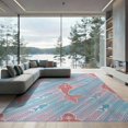 thumbnail image 2 of ODIKA 6'x9' Washable Area Rug Easy Care, Non-Shedding, Scale Whimsical Ocean Fish Ombre Mermaid Gradient Refined Structured for Queen Size Bedroom Under Bed Master Suite, 2 of 7