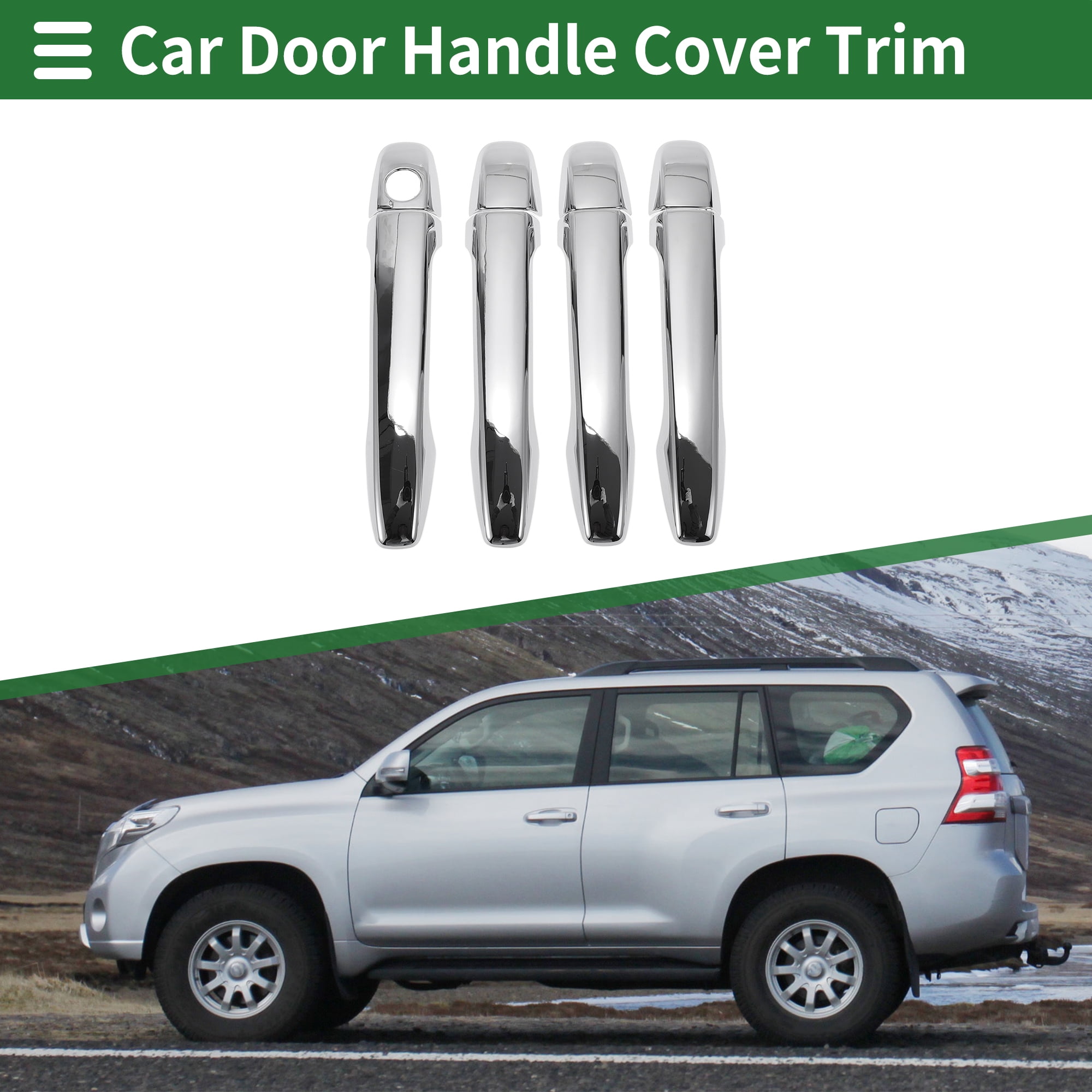 Unique Bargains Car Door Handle Cover Trim for Subaru Outback MK5 2012-2019 Silver Tone