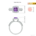 thumbnail image 4 of ANGARA Natural Twisted Rope Cushion Amethyst Halo Ring in 14K White Gold for Women (Size-6mm) | February Birthstone, Birthday, Anniversary, Jewelry Gift for Women | Natural Amethyst Ring, 4 of 9
