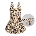 thumbnail image 6 of Uourmeti Girls Leopard Print Skirted One-Piece Swimsuit - Quick Dry Stretch Swim Dress for Beach, Pool & Summer Vacation, 6 of 8