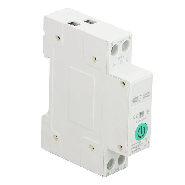 Disyuntor WiFi Inteligente, Configuración De Sincronización Instalación De Riel Control De Aplicación Móvil 63A 90-300V Configuración Del Valor De Alarma Interruptor 1P