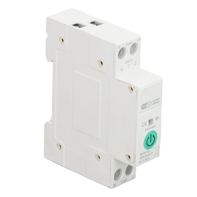 Disyuntor WiFi Inteligente, Configuración De Sincronización Instalación De Riel Control De Aplicación Móvil 63A 90-300V Configuración Del Valor De Alarma Interruptor 1P