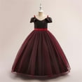 thumbnail image 4 of Riecok Little Girl Dress Princess Sleeveless Sequin Ruffle A Line Princess Dresses Halloween Birthday Party Kid Patchwork Tulle Skirt Formal Gown Dresses Wine 11 Years, 4 of 8