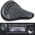 thumbnail image 5 of Motorcycle Solo Driver Seat Single Spring Cushion Black Rhombus with Seatbase Plate Mounting Bracket Compatible with Harley Honda Yamaha Bobber Chopper, 5 of 6