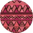 thumbnail image 1 of Ahgly Tapis Rond Lavable en Machine Intérieur Transitionnel Rouge Cerise, 6 Pieds Rond, 1 of 7