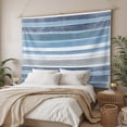 thumbnail image 3 of Blue Nordic Style Stripes Tapestry for Bedroom Wall Hanging Tapestry, Blue Gray Texture Ceiling Backdrop Tapestries Poster Blanket Wall Decor for Teens Room Living Room Dorm 59" x 90", 3 of 8