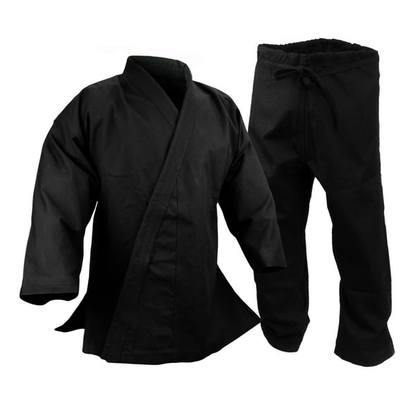 14 oz Ultra Heavyweight Cotton Karate Uniform Martial Arts Black Gi