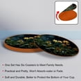 thumbnail image 4 of Plant Luxury Microfiber Leather Round Coasters Set of 6 - 11x11 cm Drink Coasters for Home and Office Use, 4 of 6