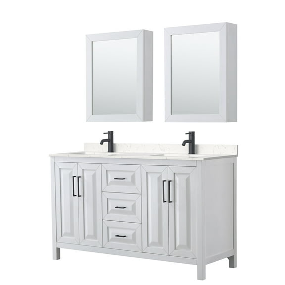 Wyndham Collection Wcv252560d-Vca-Med Daria 60" Free Standing Double Basin Vanity Set -