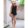thumbnail image 4 of Tank Tops for Women Sleeveless Eyelet Shirts Black L, 4 of 7