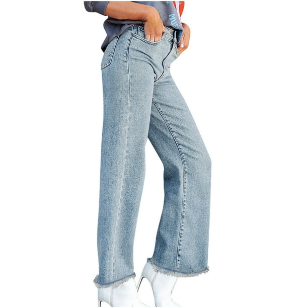 XZNGL High Waisted Jeans Women Fashion Women Pockets Button High