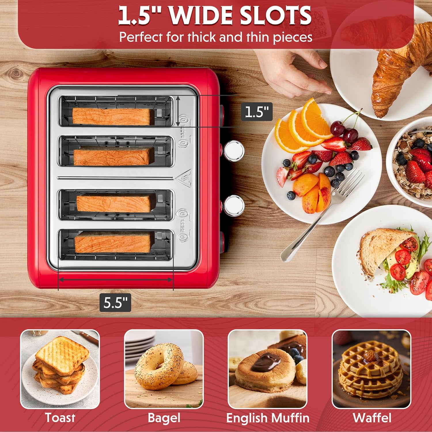 DT620 2-Slice Toaster, Extra Wide Slots, Retro Stainless Steel with High Lift Lever, Bagel and Muffin Function, Removal Crumb Tray, 7-Shade Settings,Mellow Yellow