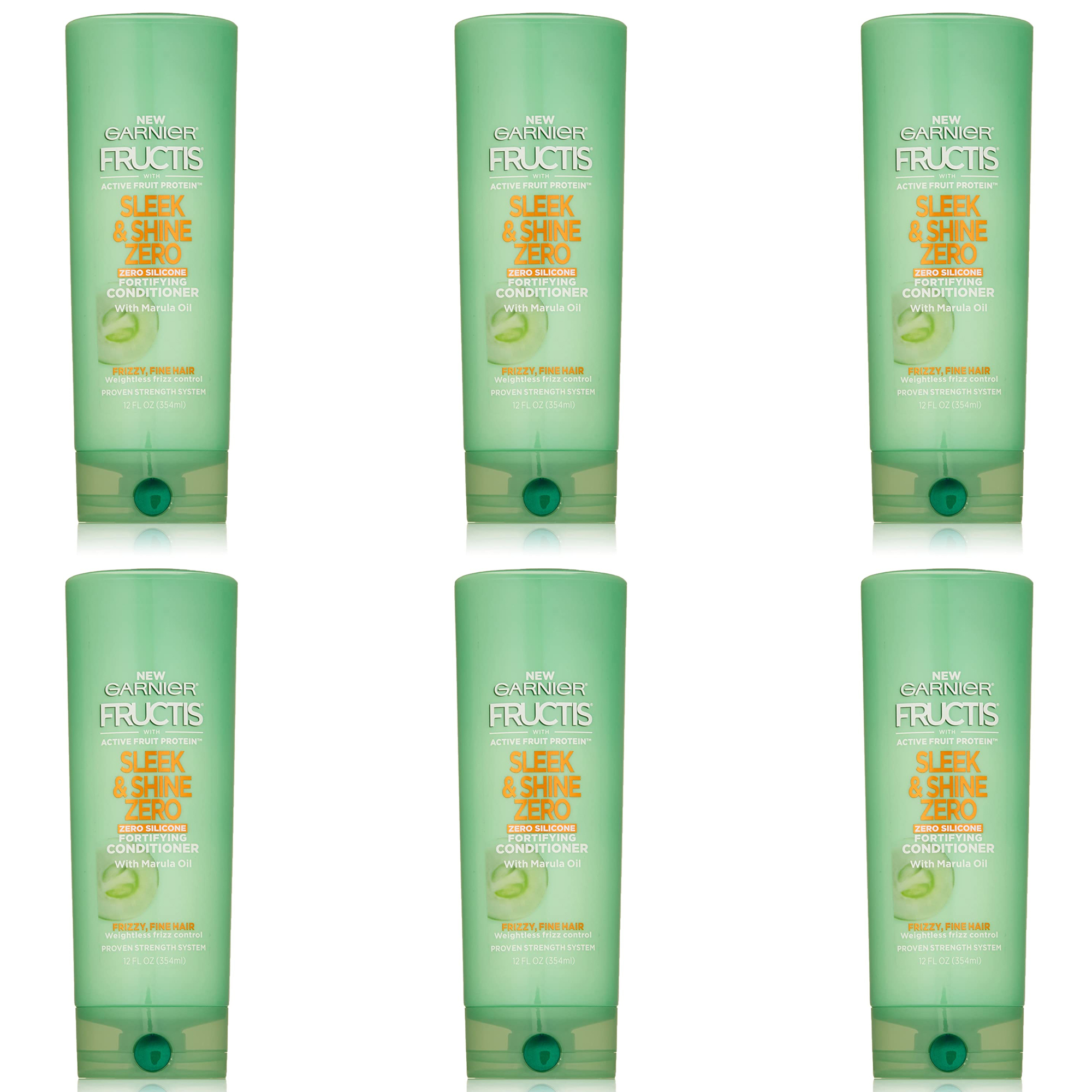 Pack of (6) Garnier Hair Care Fructis Sleek and Shine Zero Conditioner, 12 Fluid Ounc