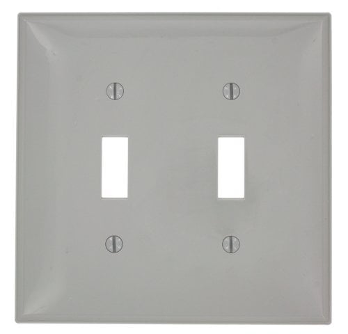 Photo 1 of 2 Pack Leviton PJ2-GY Gray Midway Nylon Two Gang Toggle Light Switch Wall Plate