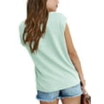 thumbnail image 2 of Girls Short Sleeved Round Neck Casual T-Shirt Kids Children Summer Tops With Pocket, 2 of 2
