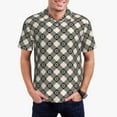 thumbnail image 4 of Vsdgher Daisy Plaid Black Print Men's Short Sleeve Stretch Polo Shirt, Moisture-Wicking Performance Polo Shirt, 4 of 8