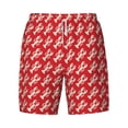 thumbnail image 4 of Lsque Mens Swim Trunks Retro Lobsters Pattern - Bathing Suit Compression Liner - Beach Swim Shorts Swimwear - (S-3XL) - Stretch Quick Dry -Medium, 4 of 9