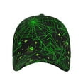 thumbnail image 2 of Fotbe Green Bright Web With Spiders Baseball Cap, Green Bright Web With Spiders Print Dad Hat,Outdoor Hat,Adjustable Sports Cap, Perfect For Activities, 2 of 9