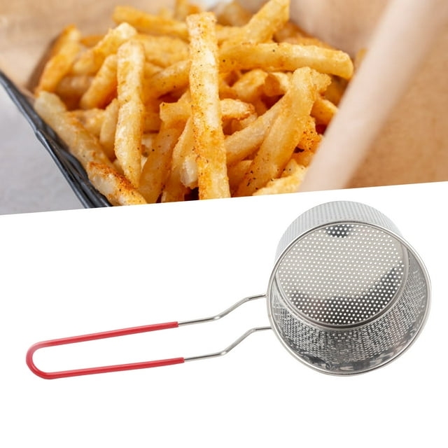 TOPINCN Panier à Frites, Panier à Frites en Acier Inoxydable 304, Passoire Ronde avec Poignée pour Cuisine