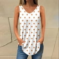 thumbnail image 2 of TARIENDY Curved Hem Sleeveless Tops for Women Loose Casual Graphic Tank Tops Summer V Neck Lounge Blouses Beach Vacation Tops Hot Pink S, 2 of 6