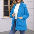 thumbnail image 4 of Raincoat for Women Waterproof with Hood Lightweight Fleece Raincoat for Hiking Trendy Windbreaker Outdoor Rain Jacket, 4 of 7