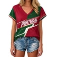 thumbnail image 2 of Womens Portugal Soccer T-Shirt Top Football Fan Tee Shirt Portugal Graphic V Neck Short Sleeve Casual Shirt Tops XXL, 2 of 4