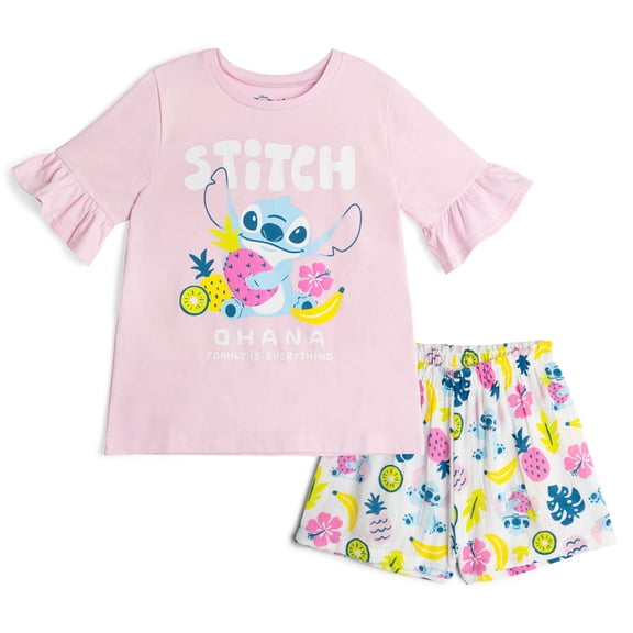 Disney Lilo & Stitch T-Shirt and Gauze Shorts Outfit Set Toddler to Big Kid