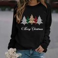 thumbnail image 2 of toraway Women's Sweatshirts Graphiques Mode Décontractée Col Rond avec Manches Impression Partielle de Noël Hoodie TTTG, 2 of 4