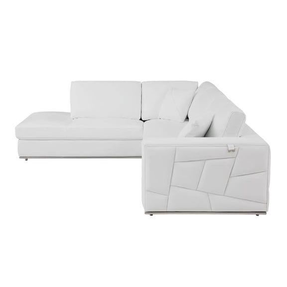 Titan Furnishings Transitional Italian Top Grain Leather Sectional White