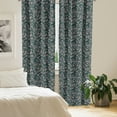 thumbnail image 2 of Ambesonne Floral Window Curtains, Bicolor Spring Meadow Flora, Each 28" W x 95" L, Hunter Green Grey Pink, 2 of 4