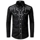 thumbnail image 1 of Camisa vaquera bordada estilo western para hombre, camisa entallada con botones, camisa informal de manga larga con solapa., 1 of 2