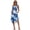 Blue Floral Print, variant on Mountain Cloud Print Sleeveless Sundress, with Side Pockets Summer Asymmetric Hem Midi Dress for Work Leisure Travel and Daily Wear