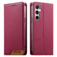 thumbnail image 1 of Funda Tipo Cartera de Cuero Sintético para Samsung Galaxy S24 FE Bloqueo RFID, con Ranuras para Tarjetas y Bolsillo para Efectivo, Cierre Magnético Fuerte Rojo, 1 of 6