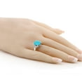 thumbnail image 3 of Gem Stone King 925 Sterling Silver Ring Oval Green Turquoise and Moissanite (3.38 Cttw, Size 7), 3 of 4