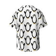 thumbnail image 4 of Goofa Lovely Penguin Printed Men's Casual Short-sleeved Shirt,Lightweight Breathable Button-down,Summer Casual men's top,Versatile Fashion shirt-3X-Large, 4 of 7