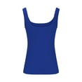 thumbnail image 5 of UPPADA Women Sleeveless Scoop Neck Ribbed Tank Tops Solid Color Basic Slim Tanks Casual Fitted Cami Shirts,Tank Top for Women Plus Size Blue,S, 5 of 6