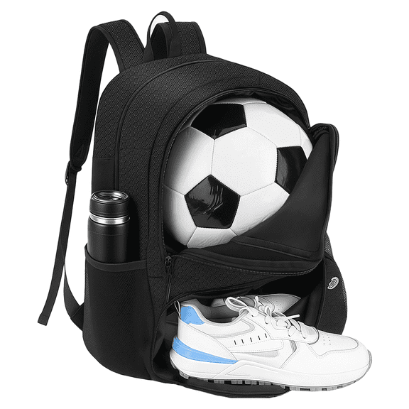 AGOPLEE Soccer Backpack with Ball Holder & Shoe Compartment - 36L Water-Resistant Sports Bag for Men & Women, Durable Football/Gym/Volleyball Backpack with Adjustable Straps