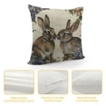 thumbnail image 4 of Rabbit Linen Throw Pillow Case Watercolor Easter Bunny with Floral Wreath Pillow Cushion Covers Home Sofa Decorative, 4 of 5