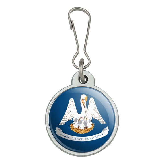 Louisiana State Flag Jacket Handbag Purse Luggage Backpack Zipper Pull Charm