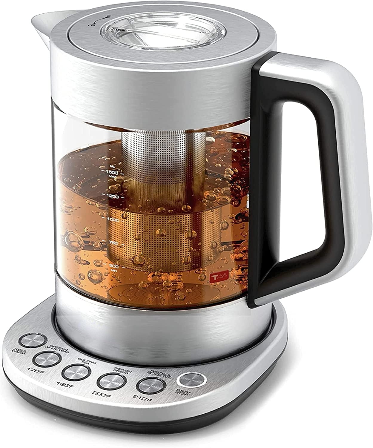 Hot Tea Maker Electric Glass Kettle with tea infuser and temperature