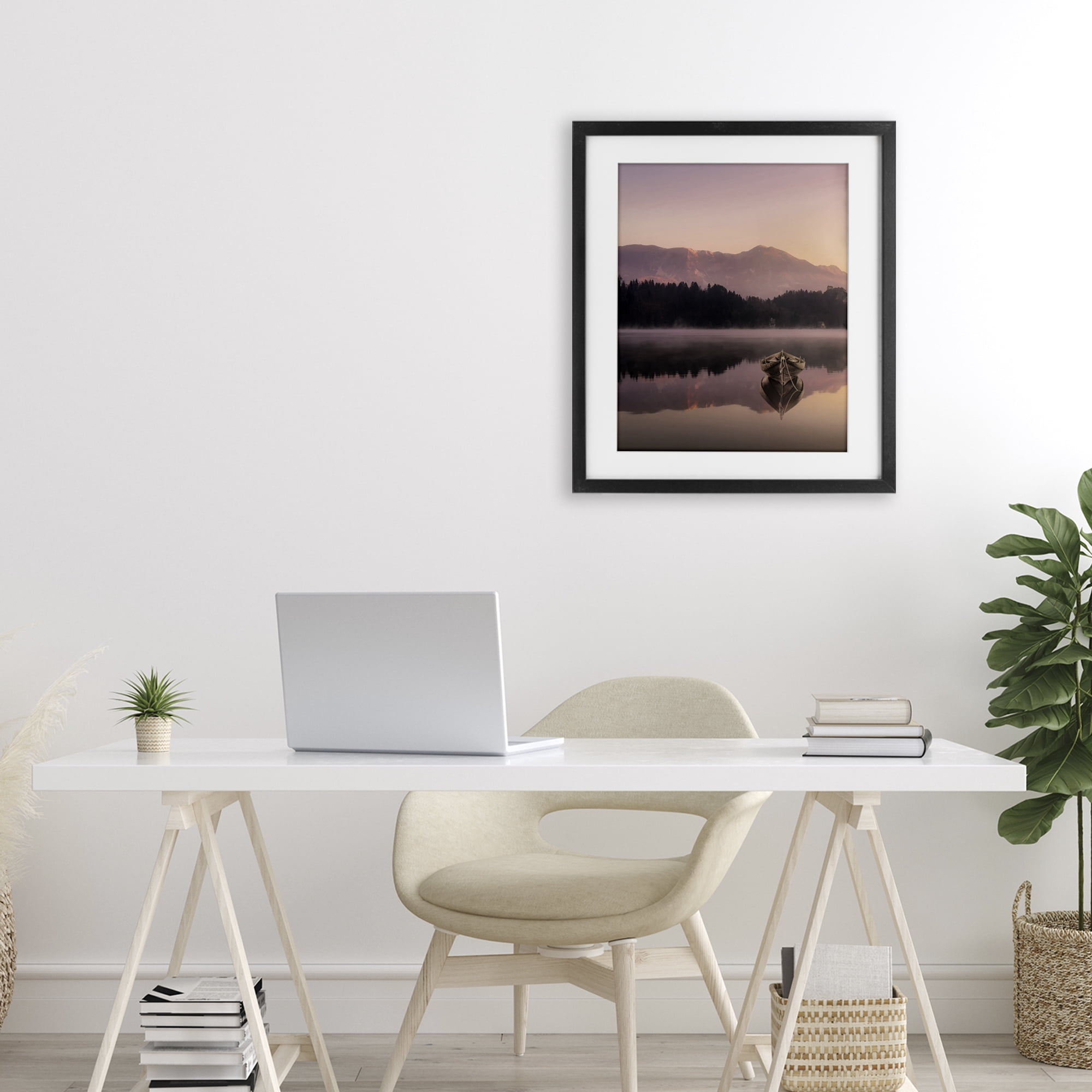Stupell Industries Tranquil Lake Sunsets Black Framed Print Under Glass, design by Marcus Prime