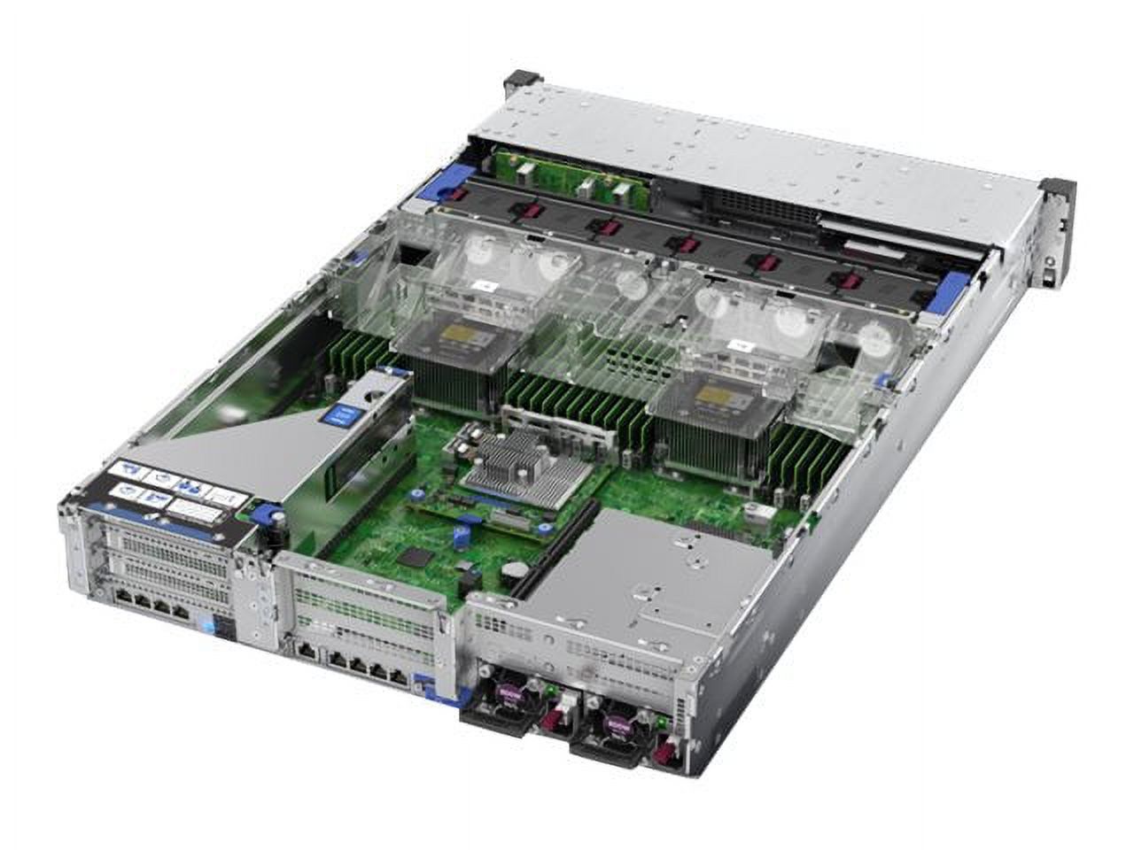 HPE ProLiant DL380 Gen10 Performance - Server - rack-mountable - 2U - 2-way - 1 x Xeon Silver 4110 / 2.1 GHz - RAM 16 GB - SAS - hot-swap 2.5" bay(s) - no HDD - Gigabit Ethernet - monitor: none - HPE Smart Buy - image 4 of 4