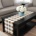 thumbnail image 4 of Brown Plaid Table Runner 70 Inches Long, Spring Summer Farmhouse Buffalo Checkered Kitchen Coffee Dining Table Decoration for Home Party Birthday Wedding Home Decor 13x70 Inches, 4 of 8