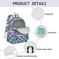 thumbnail image 4 of Mermaid Scales Pattern Backpack for School,Cute School Bag,Schoolbag with Adjustable Shoulder Straps & Padded Back,13.4"x11"x4.7", 4 of 6