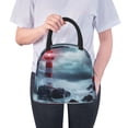 thumbnail image 6 of Fotbe Lighthouse in a Stormy Sea Pattern Lunch Bag, Insulated Lunch Box, Small Leakproof Cooler Food Lunch Containers Reusable High Capacity Lunch Tote Bags for Work, Travel, Outdoor, 6 of 6